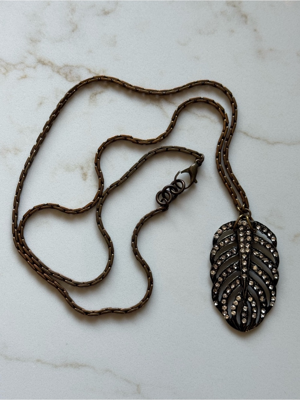 Lulu Frost Crystal Feather Pendant Necklace
